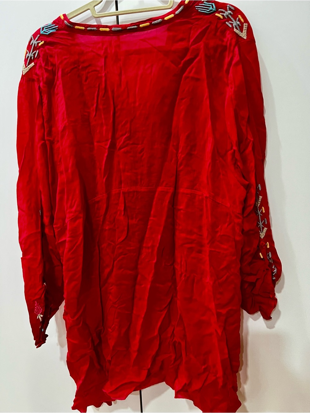 Perfect for fall! Johnny Was Red Embroidered Top - Picture 7 of 8